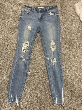 PacSun Women's Distressed Boyfriend Jeans - Blue